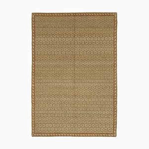 Brown Decorative Handmade Wool Oushak Rug