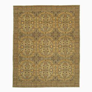 Brown Antique Hand Knotted Wool Oushak Carpet