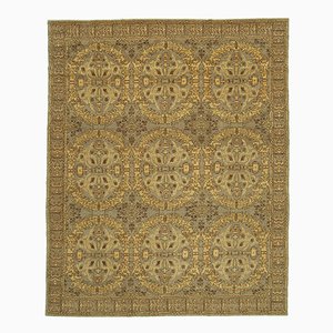 Vintage Brown Hand Knotted Wool Oushak Rug