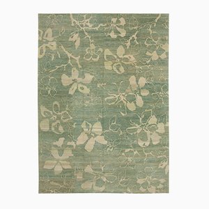 Green Oriental Handmade Wool Oushak Carpet