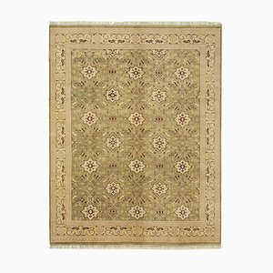 Green Decorative Handmade Wool Oushak Carpet