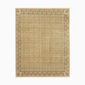 Beige Oriental Handmade Wool Oushak Carpet