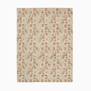 Tappeto Oushak antico beige intrecciato a mano, Turchia