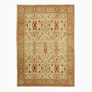 Beige Traditional Hand Knotted Wool Oushak Carpet