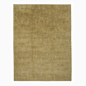 Tapis Oushak Antique Artisanal Vert en Laine