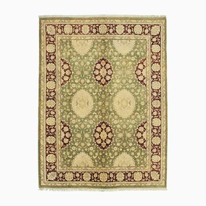 Vintage Green Decorative Handwoven Oushak Rug