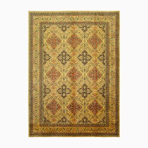 Tapis Oushak Antique Jaune Fait Main en Laine