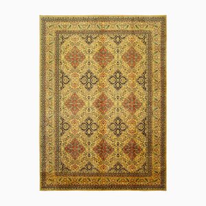 Vintage Yellow Hand Knotted Wool Oushak Rug