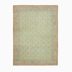 Tappeto Oushak decorativo fatto a mano in lana beige