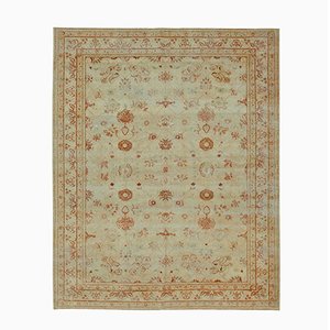 Vintage Beige Decorative Handwoven Oushak Rug