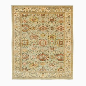 Beige Anatolian  Hand Knotted Wool Oushak Carpet