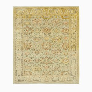 Vintage Turkish Beige Handwoven Oushak Rug