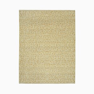 Beige Traditional Hand Knotted Wool Oushak Carpet