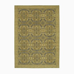 Green Traditional Handmade Wool Oushak Carpet