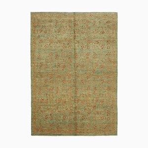 Green Anatolian  Hand Knotted Wool Oushak Carpet