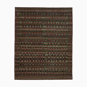 Tapis Oushak Oriental Rouge en Laine Fait Main