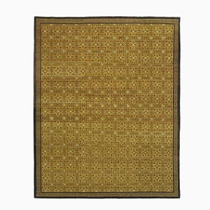 Yellow Traditional Handmade Wool Oushak Carpet