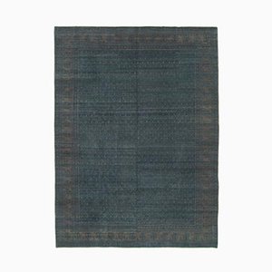 Blue Turkish Handmade Wool Oushak Carpet