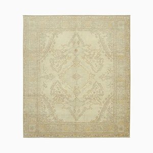 Tappeto Oushak antico beige intrecciato a mano, Turchia