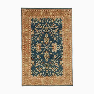 Tapis Oushak Bleu Anatolien Fait Main en Laine