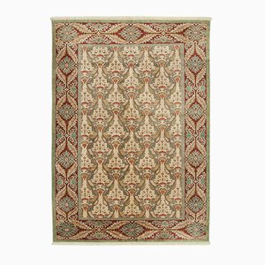 Vintage Beige Traditional Handwoven Oushak Rug