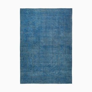 Tapis Oushak Antique Fait Main Bleu en Laine