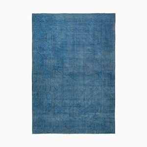 Vintage Blue Handmade Wool Oushak Rug