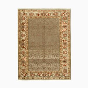 Brown Oriental Handmade Wool Oushak Carpet