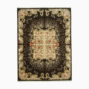 Tapis Oushak Traditionnel en Laine Fait Main Beige