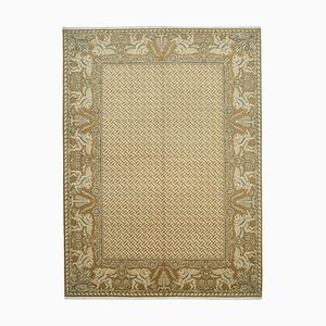 Tappeto decorativo Oushak antico intrecciato a mano beige