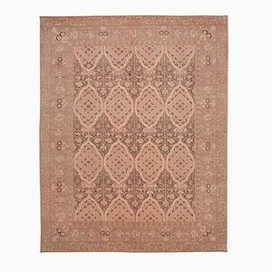 Pink Traditional Hand Knotted Wool Oushak Carpet