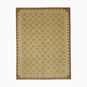 Red Traditional Handwoven Antique Oushak Carpet