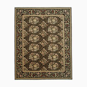 Black Turkish Handmade Wool Oushak Carpet