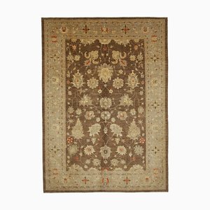 Brown Anatolian  Handmade Wool Oushak Carpet