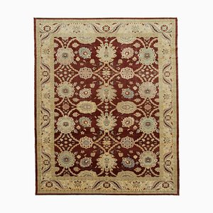 Beige Decorative Handmade Wool Oushak Carpet