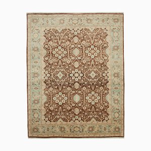 Brown Traditional Handmade Wool Oushak Carpet