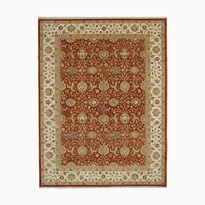 Tapis Oushak Beige Antique Fait Main en Laine