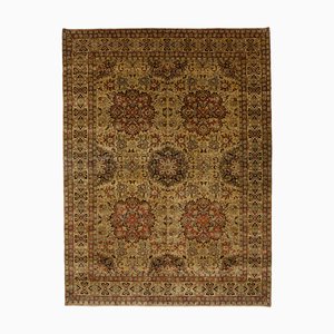 Tapis Oushak Antique Fait Main Jaune en Laine