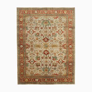 Beige Oriental Handmade Wool Oushak Carpet
