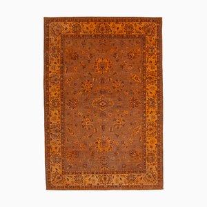 Tapis Oushak Orange Anatolien Fait Main en Laine