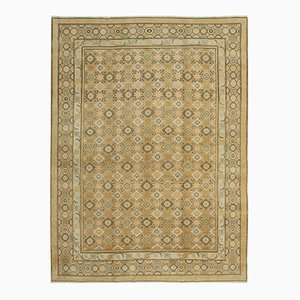 Tapis Oushak Large Fait Main en Laine Beige