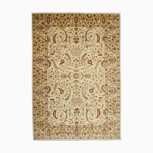 Tapis Oushak Large Fait Main en Laine Beige