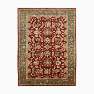 Roter Oushak Teppich aus handgewebter Wolle, 1950er