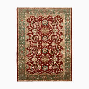 Vintage Red Hand Knotted Wool Oushak Rug