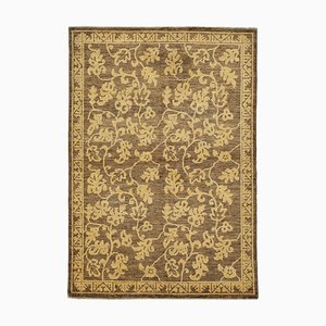 Tapis Petit Oushak Marron Anatolian Fait Main en Laine