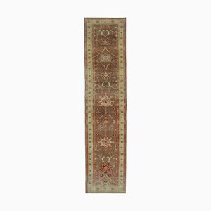 Vintage Brown Decorative Handwoven Runner Oushak Rug