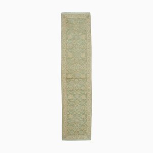 Beige Anatolischer Handgewebter Oushak Teppich aus Wolle