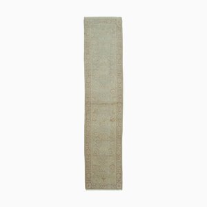 Tapis Oushak Antique Courbé Tissé à la Main Beige