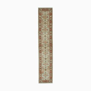 Vintage Beige Oriental Handwoven Runner Oushak Rug