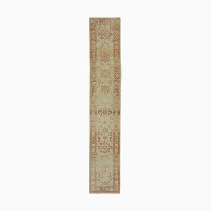 Vintage Beige Decorative Handwoven Runner Oushak Rug